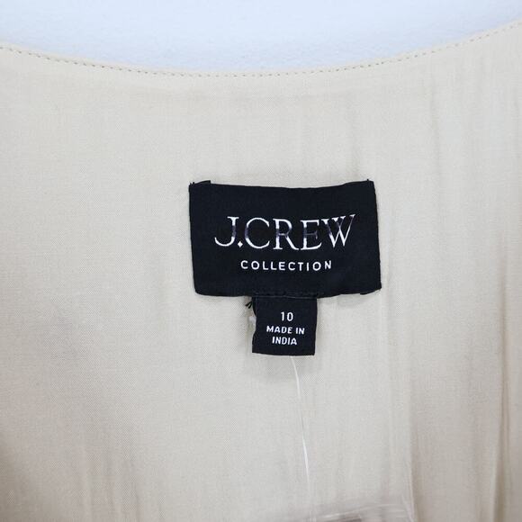 J.Crew Collection Slip Dress Mirror Embellishments Gold Sea Sand Size 10 NWT - Picture 4 of 11